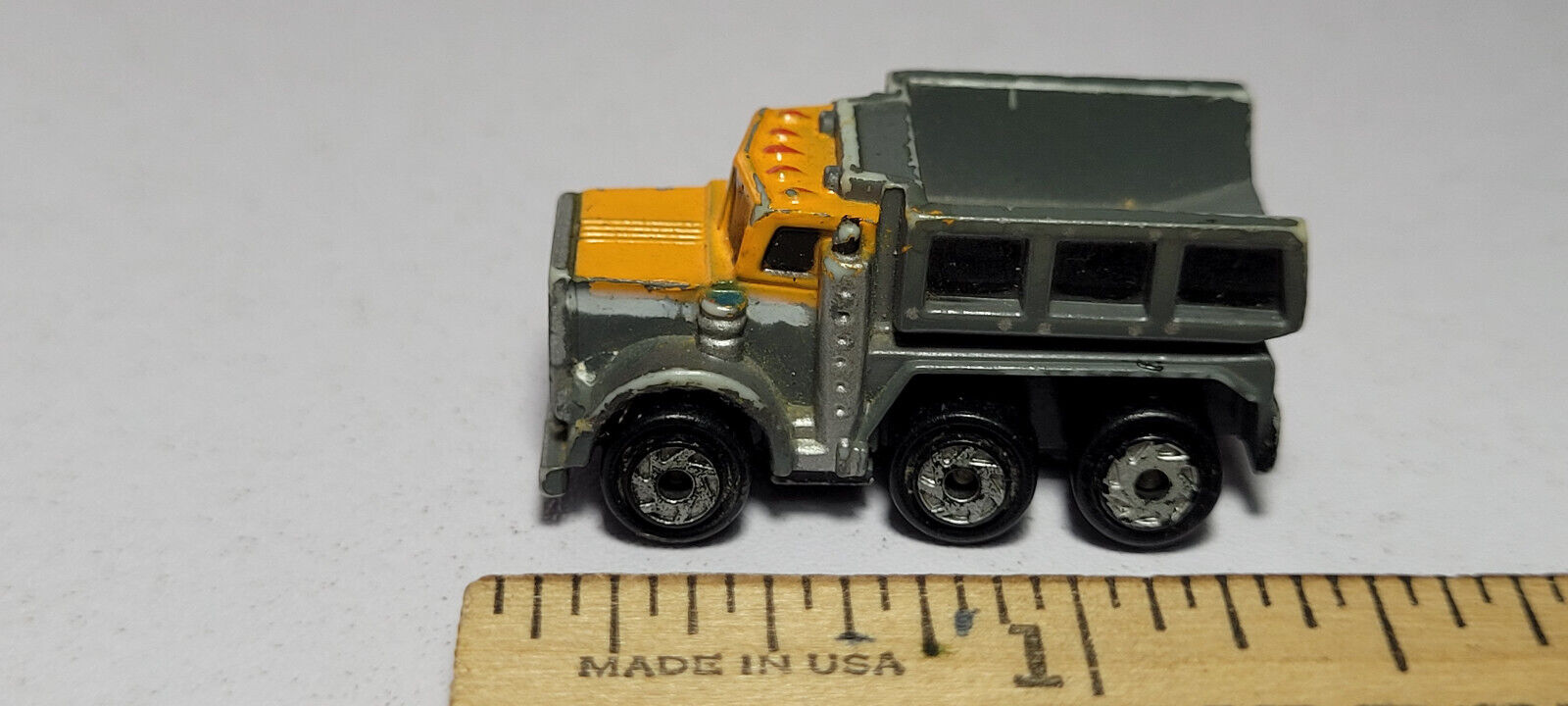 Construction Dump Truck Gray Orange Galoob Micro Machines Rare Vintage