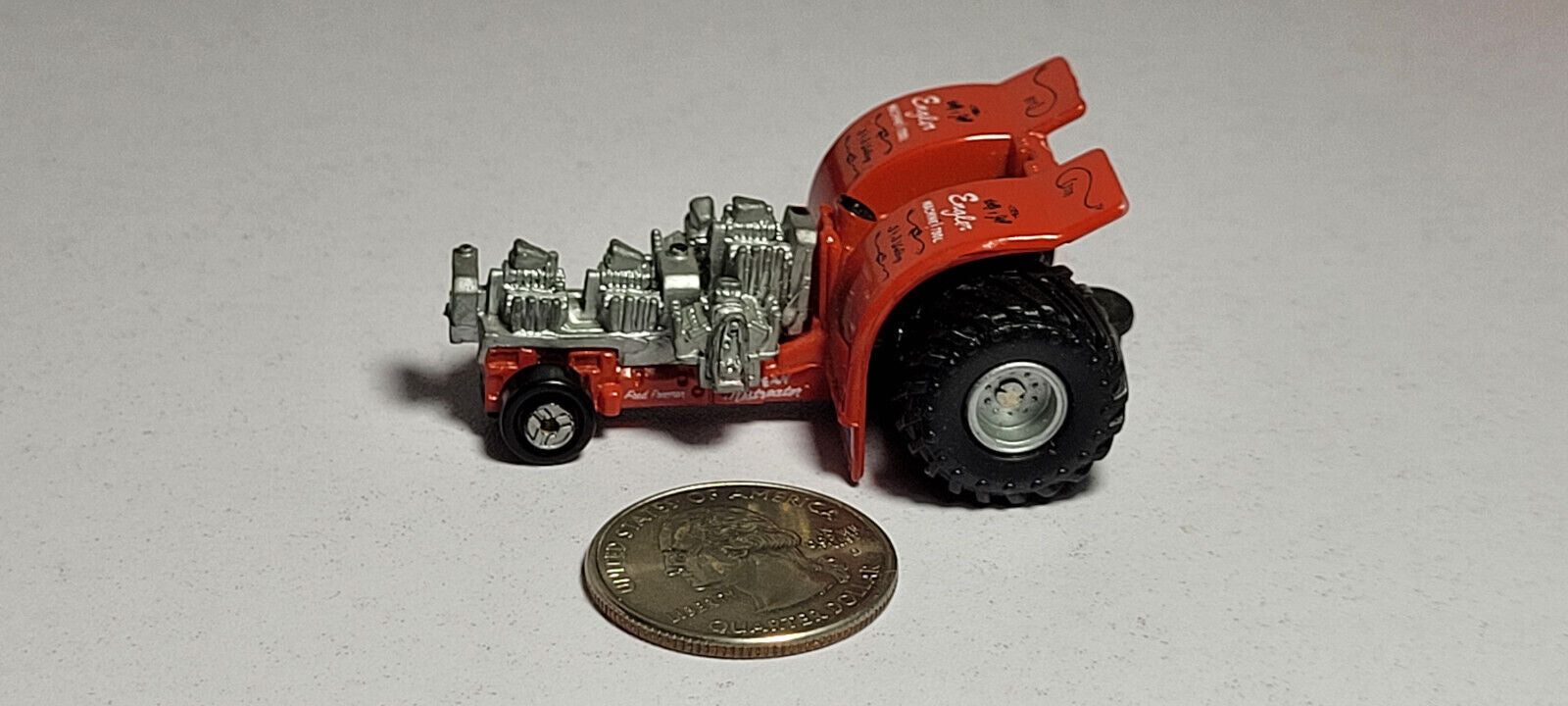 Tuff Trax Engler Red Pull Drag Tractor Galoob Micro Machines Rare Vintage