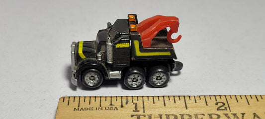 Semi Tow Truck Wrecker Black Galoob Micro Machines Rare Vintage