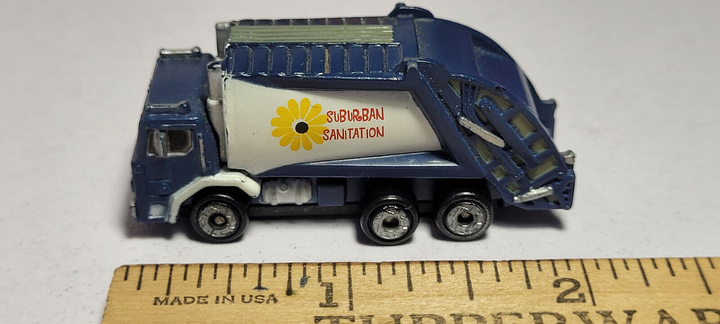 Garbage Truck Suburban Sanitation Blue #2 Galoob Micro Machines Rare Vintage