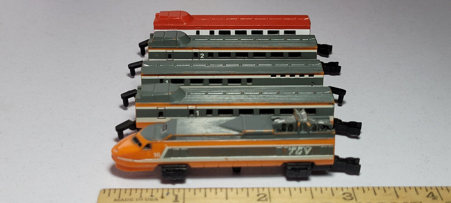 Train No Tracks Orange Gray lot Parts Galoob Micro Machines Rare Vintage