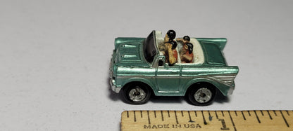 Blue Green '57 Chevy Drivers Riders Convertible Galoob Micro Machines Rare Vtg