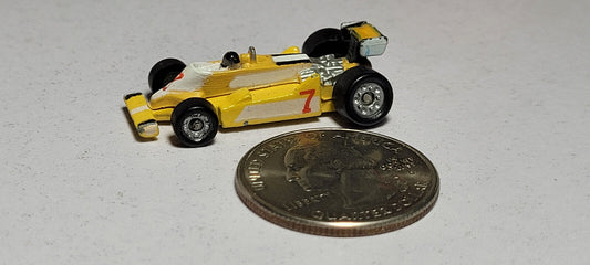 Yellow #7 Indy Race Car Galoob Micro Machines Rare Vintage