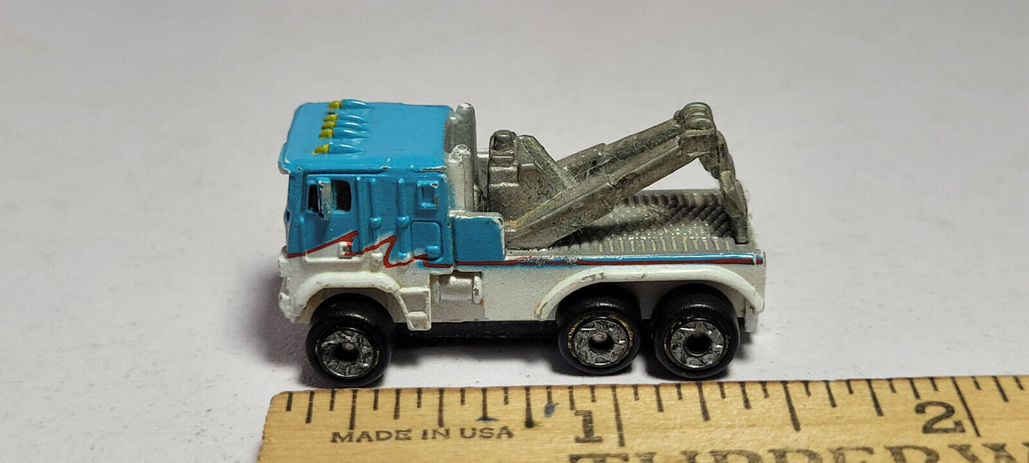 Blue Cabover COE Semi Tow Truck Wrecker Galoob Micro Machines Rare Vintage