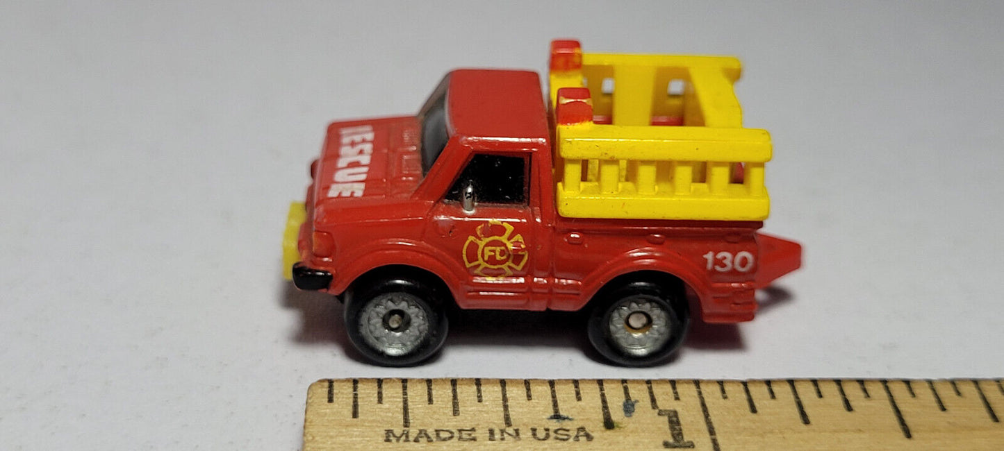 Datsun Fire Rescue Truck FD #2 130 Red Yellow Galoob Micro Machines Rare Vintage