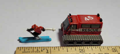 Ski Patrol Skiier Sno Trac Rescue 45 Red lot Galoob Micro Machines Rare Vintage