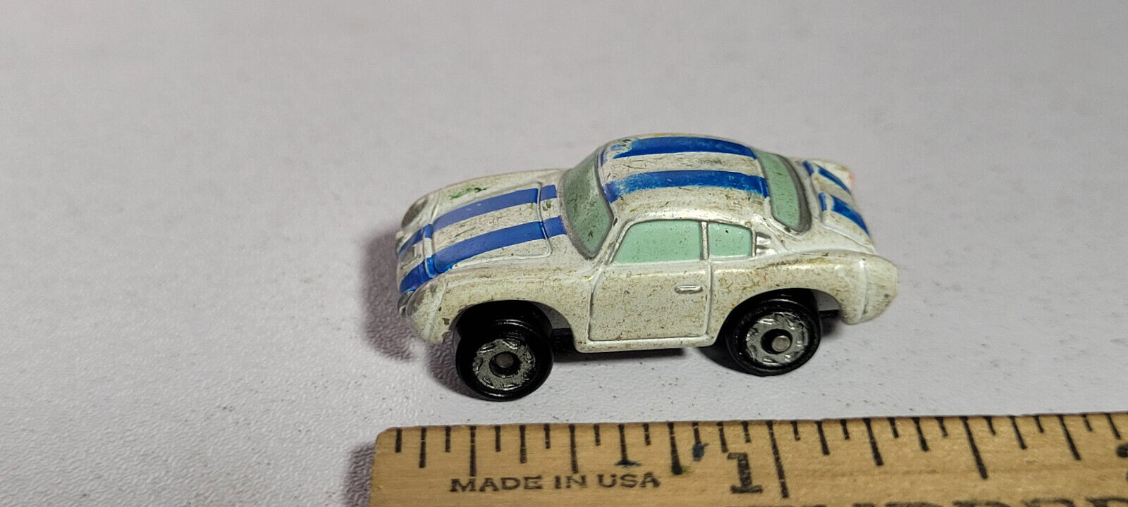 Alfa Romeo White Blue Stripes Galoob Micro Machines Rare Vintage