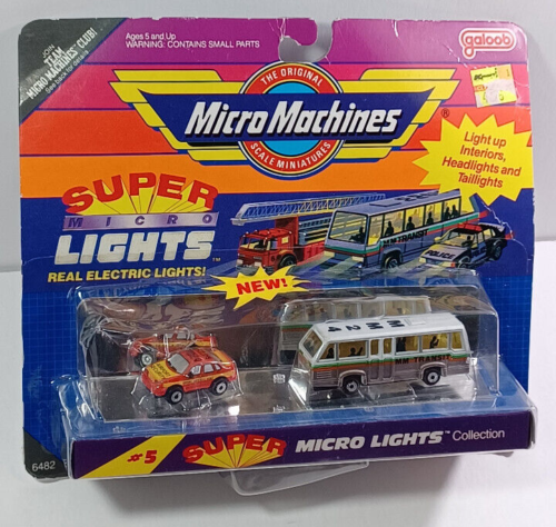 #5 Super Micro Lights Bus Airport Security Car Micro Machines Rare Vintage